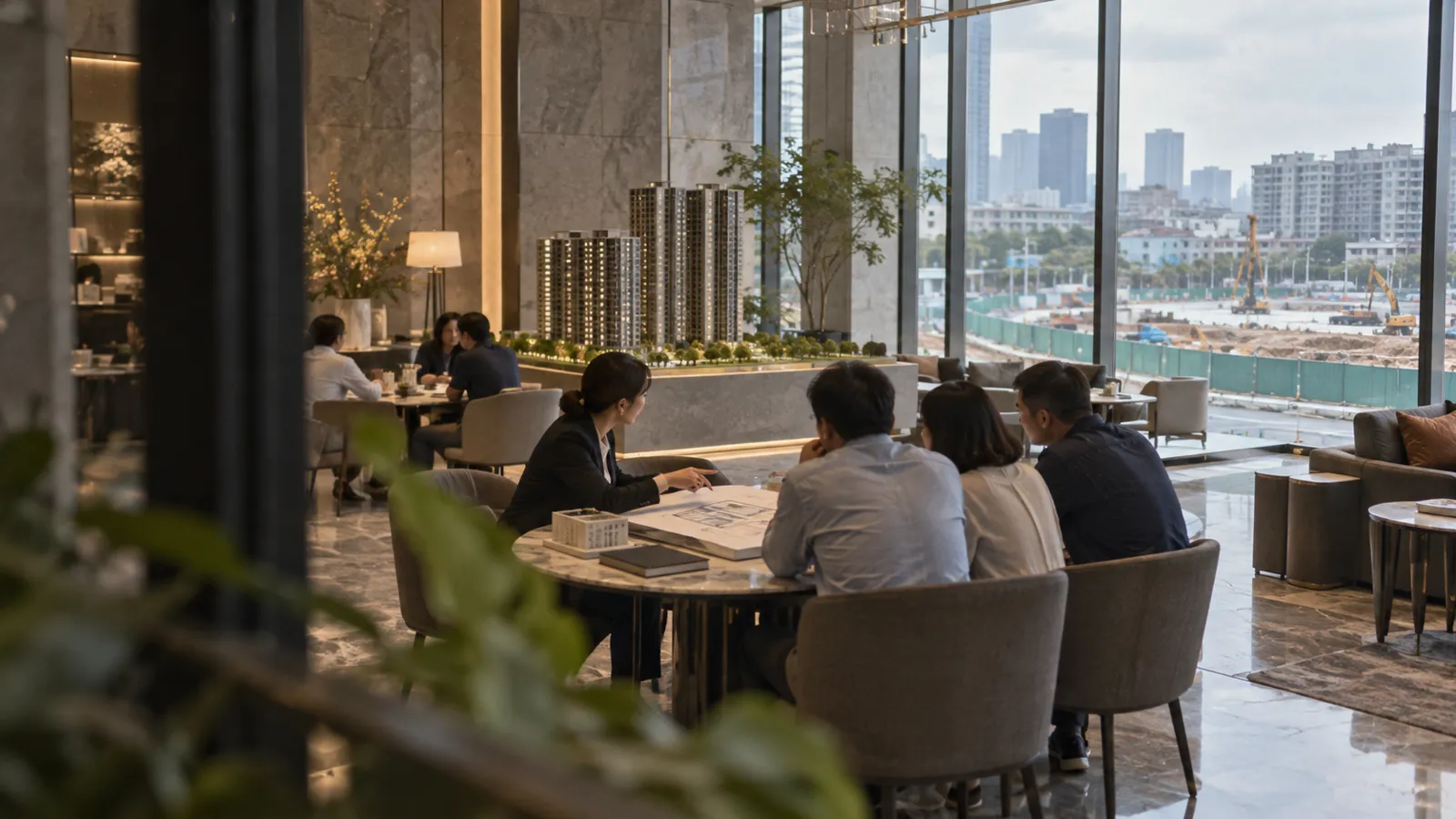 接待中心內專人詳盡解說,吸引竹科家庭諮詢指標大案。